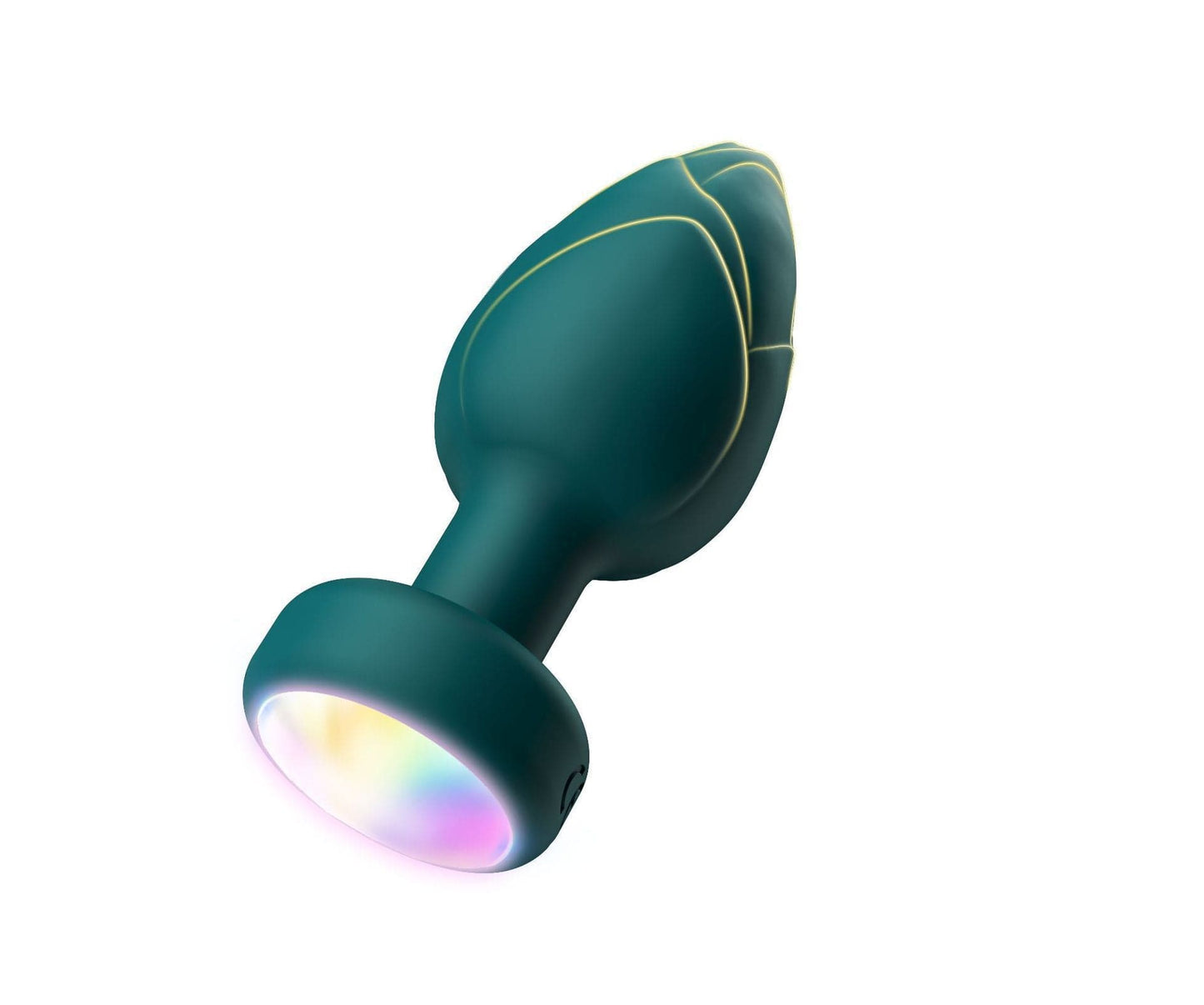 Green LED Vibrating Anal Plug with Remote - 10 Speeds 7 Light Modes Waterproof