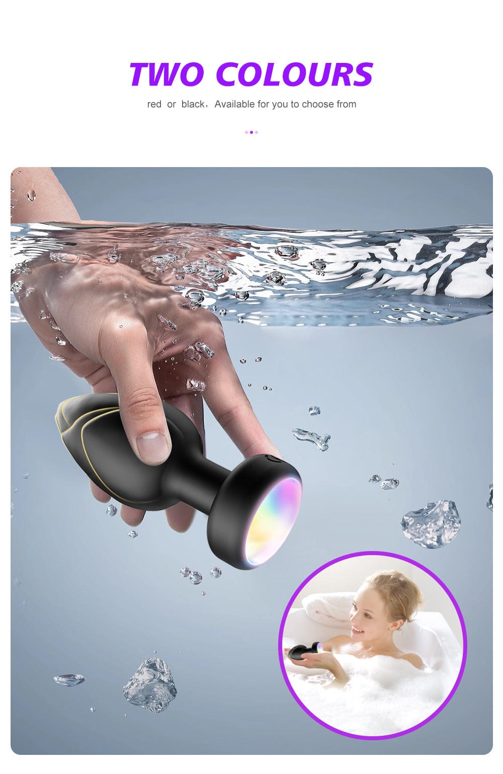 Green LED Vibrating Anal Plug with Remote - 10 Speeds 7 Light Modes Waterproof