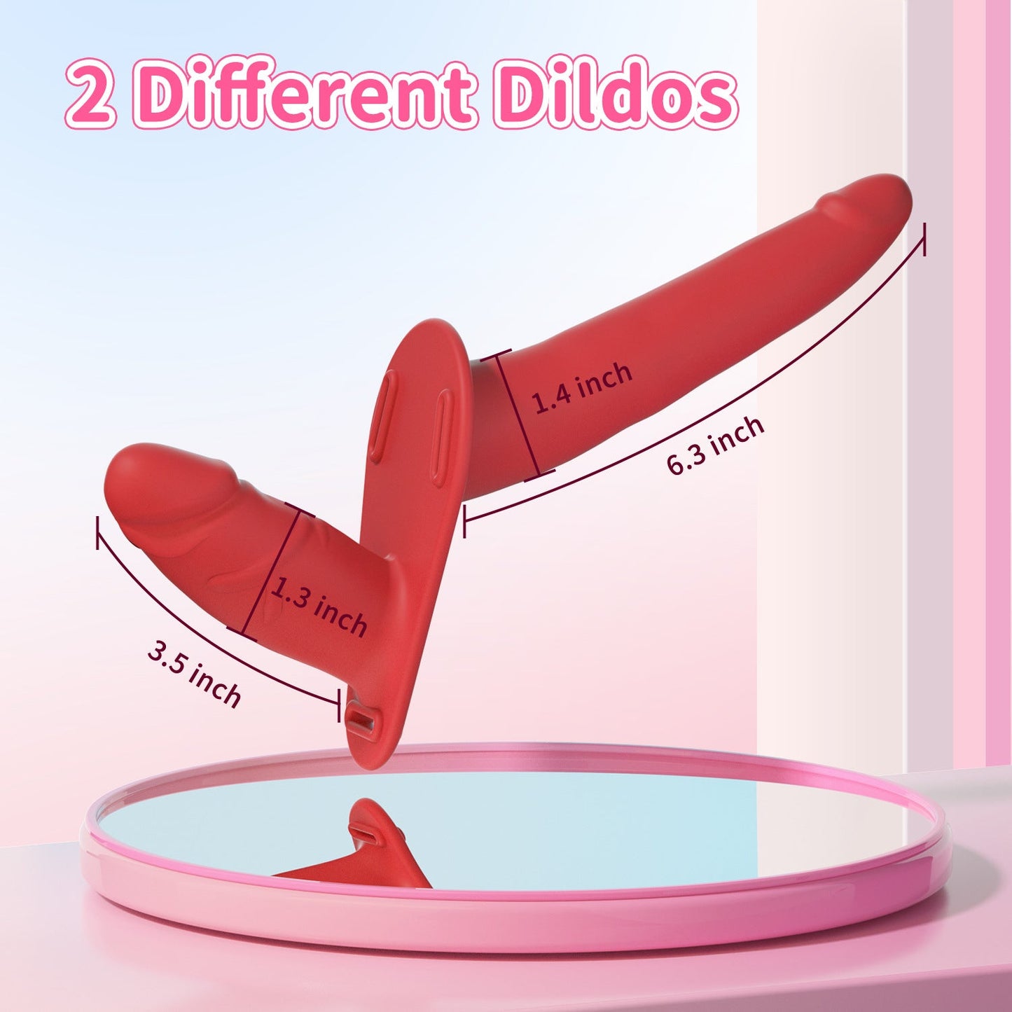 Black Dual-Ended Silicone Strap-On Dildo with Adjustable Leather Harness