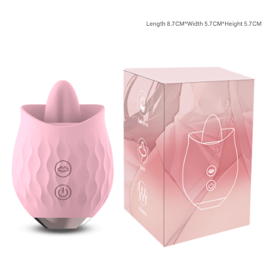 Pink Rosebud Flickering Tongue Vibrator - 10 Speed Clitoral & G-Spot Stimulator