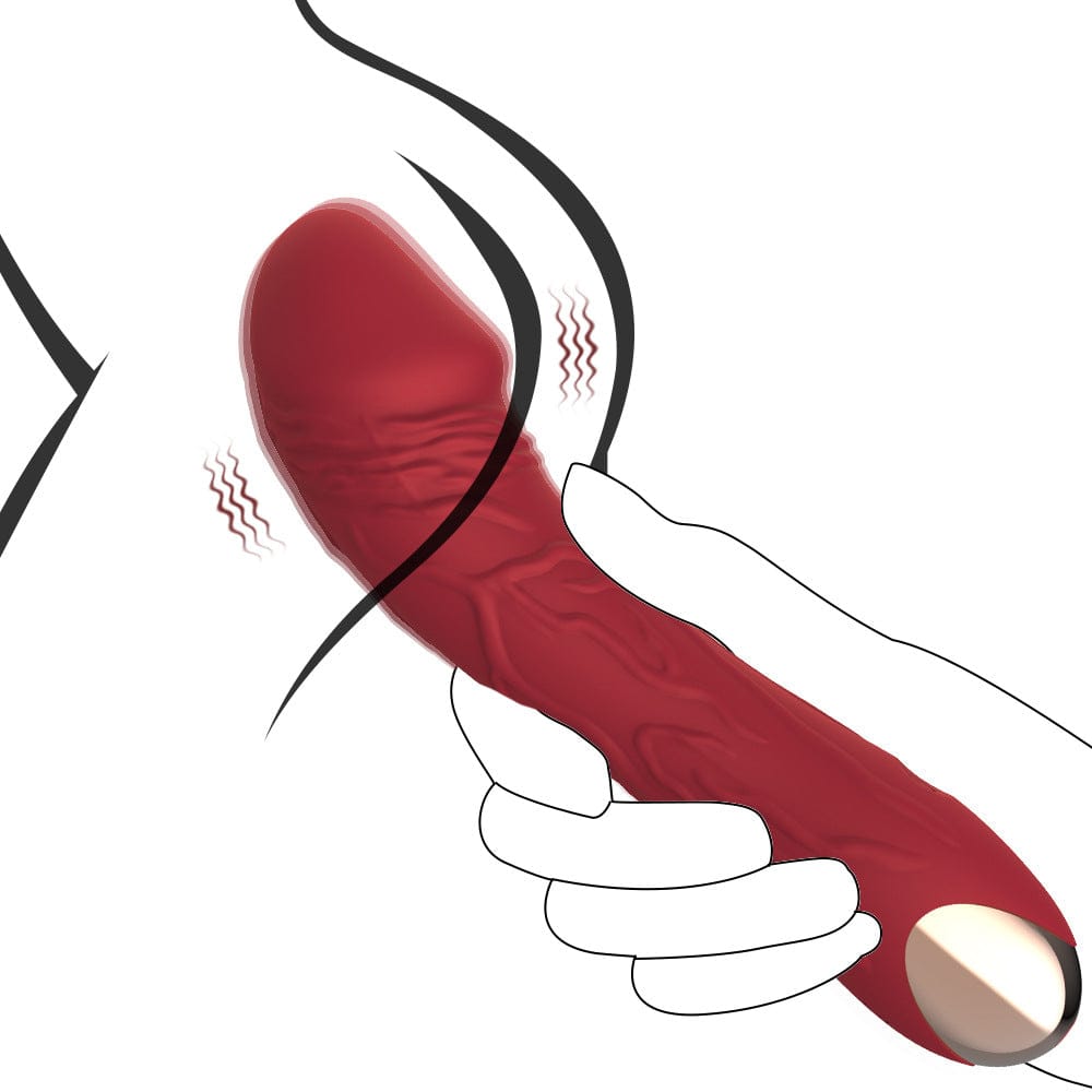 Dark Red G-Spot Vibrator - 20 Speed Rechargeable Silicone Wand