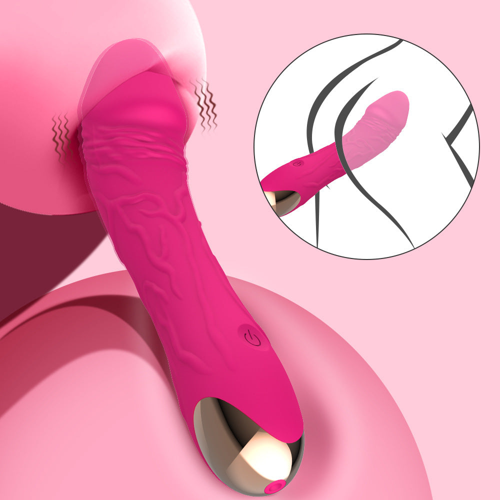 Dark Red G-Spot Vibrator - 20 Speed Rechargeable Silicone Wand