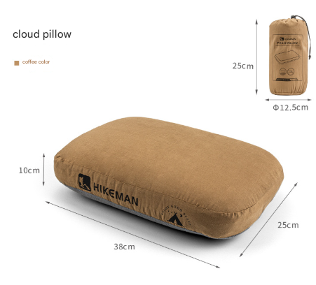 Coffee Reversible Memory Foam Travel Pillow - All-Season Neck Support