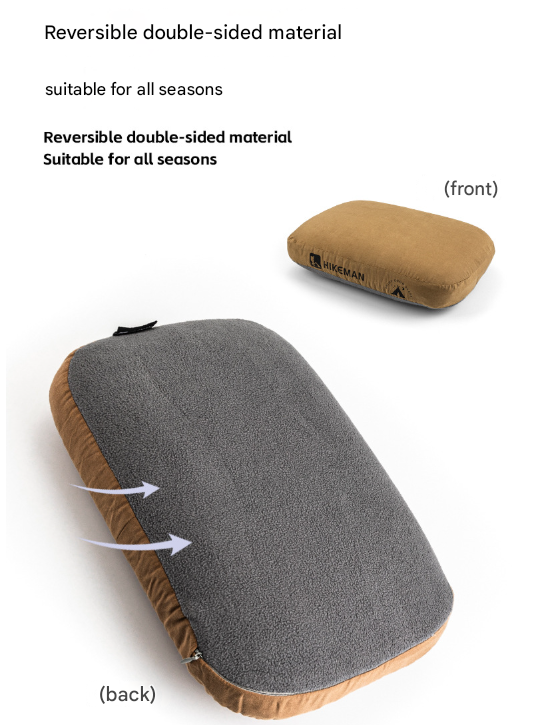 Coffee Reversible Memory Foam Travel Pillow - All-Season Neck Support