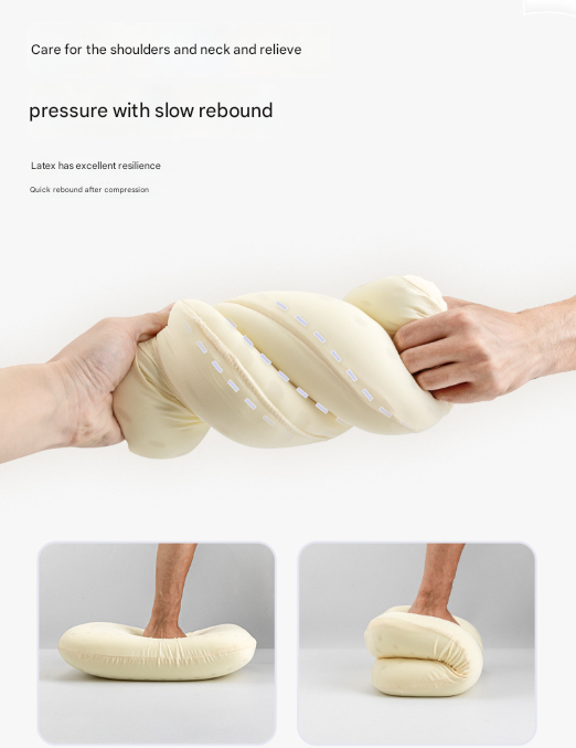 Coffee Reversible Memory Foam Travel Pillow - All-Season Neck Support