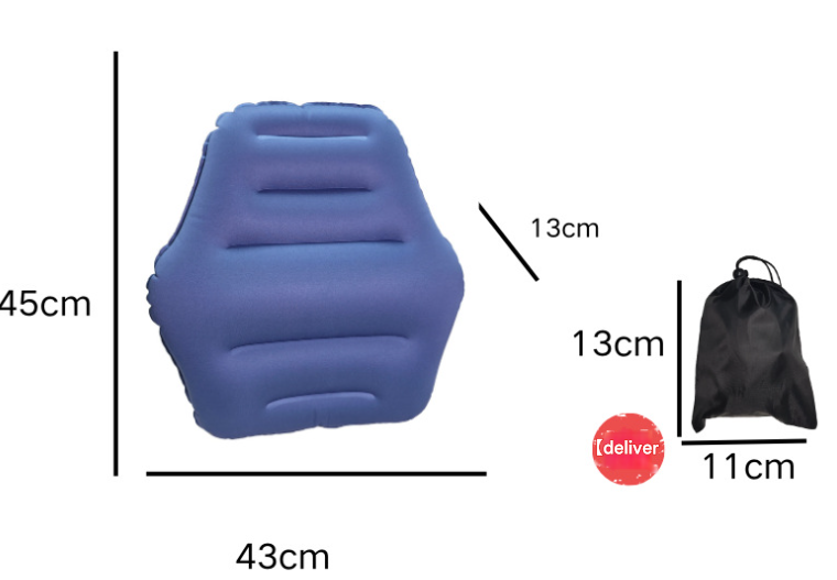 Blue Ultralight Inflatable Lumbar Support Pillow - Portable Back Cushion