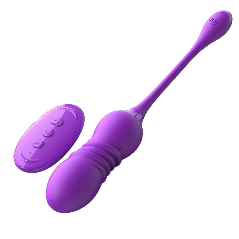 Purple ThrustWave Vibrating & Telescopic Pleasure Egg - 12 Vibe & 3 Thrust Modes