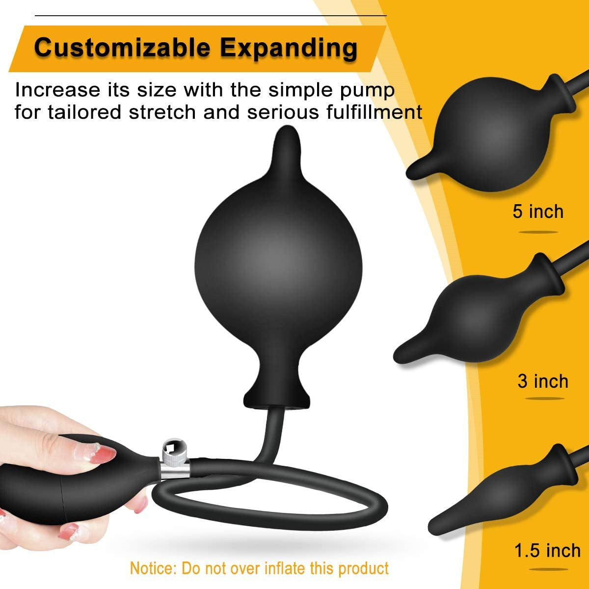 Inflatable Silicone Vaginal & Anal Dilator - Adjustable Pelvic Floor Device