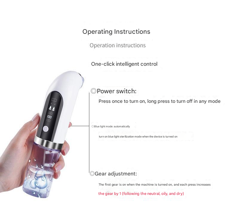 Hydro-Dermabrasion Blackhead Remover - Rechargeable Pore Cleanser & Oxygen Infusion