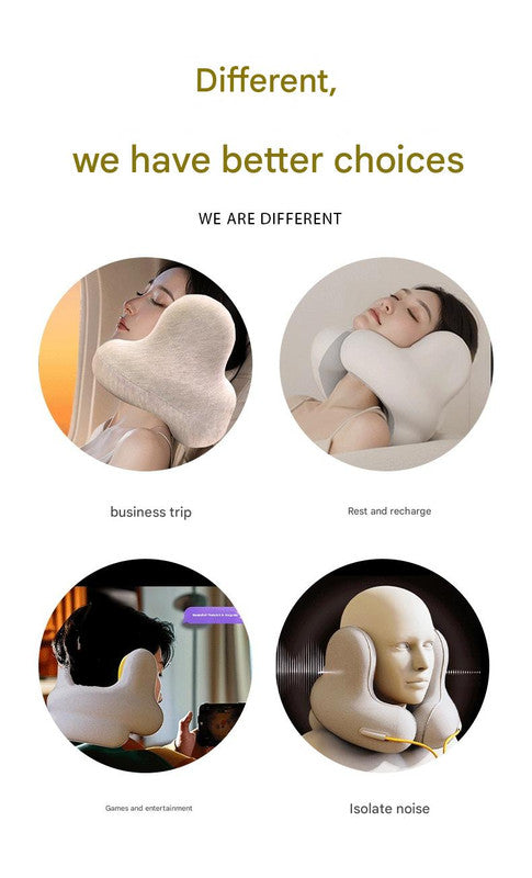 Smart Neck Pillow - Bluetooth Noise Reduction & Graphene Heating (Navy Blue)