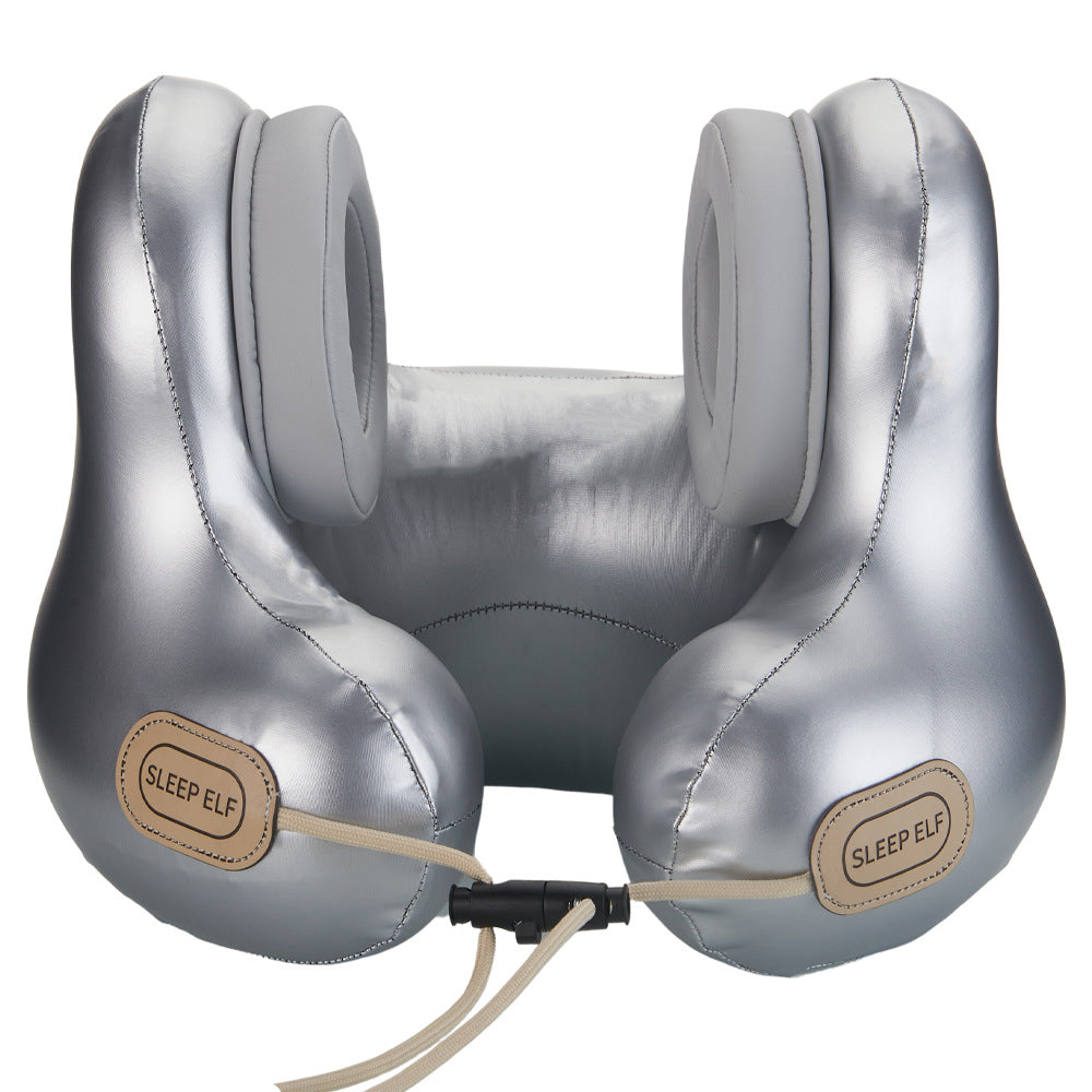 Smart Neck Pillow - Bluetooth Noise Reduction & Graphene Heating (Silver)