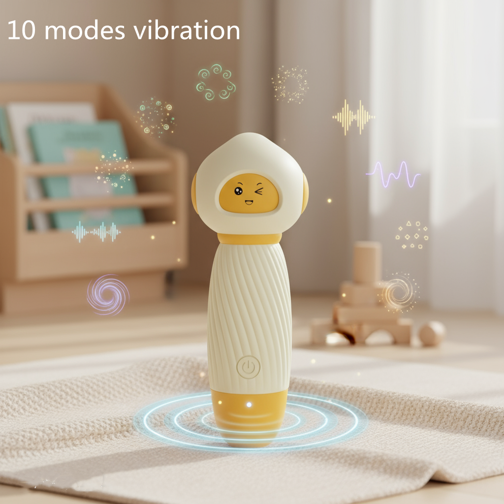 Yellow Mini Wand Massager - 10 Vibration Modes USB Rechargeable Waterproof