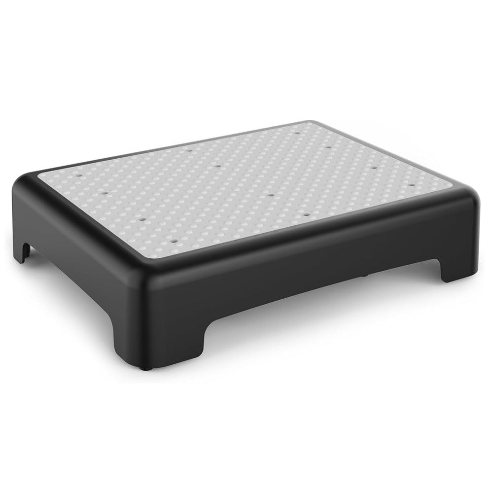 Portable Half Step Stool Non-Slip 43x33cm - Mobility Aid Black Base & White Mat