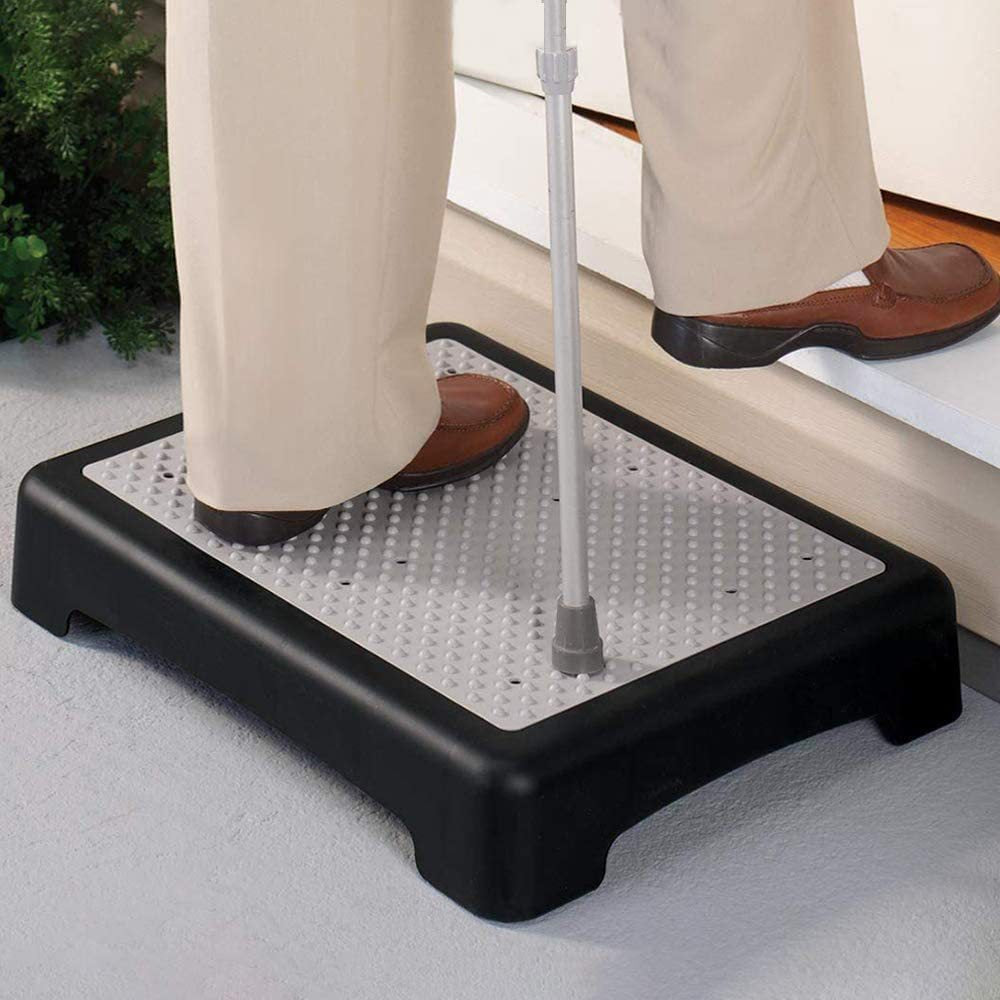 Portable Half Step Stool Non-Slip 43x33cm - Mobility Aid for Elderly Black