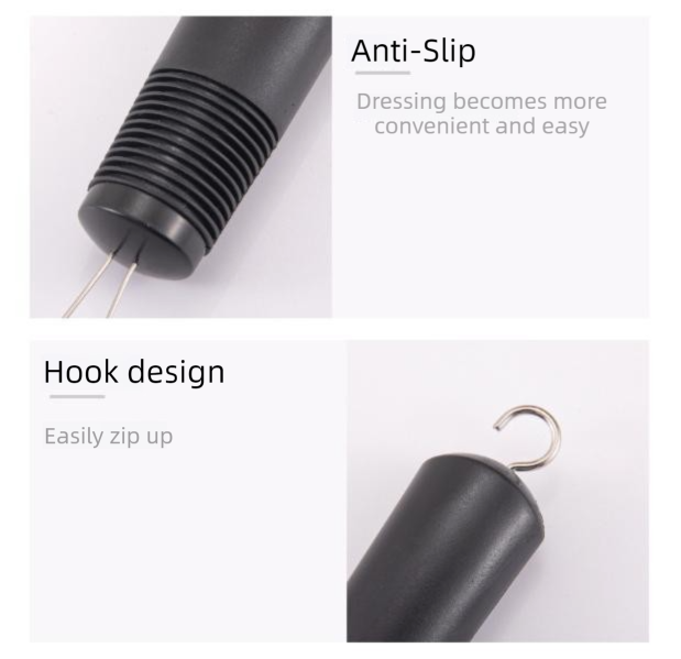 2-Pack Grey Dressing Aid - Button & Zipper Assistant for Elderly