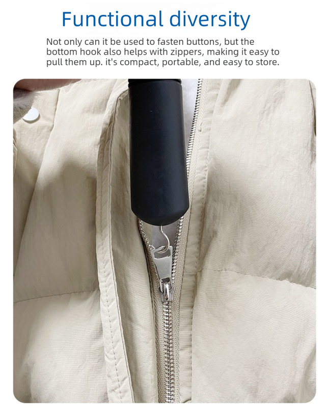 2-Pack Grey Dressing Aid - Button & Zipper Assistant for Elderly