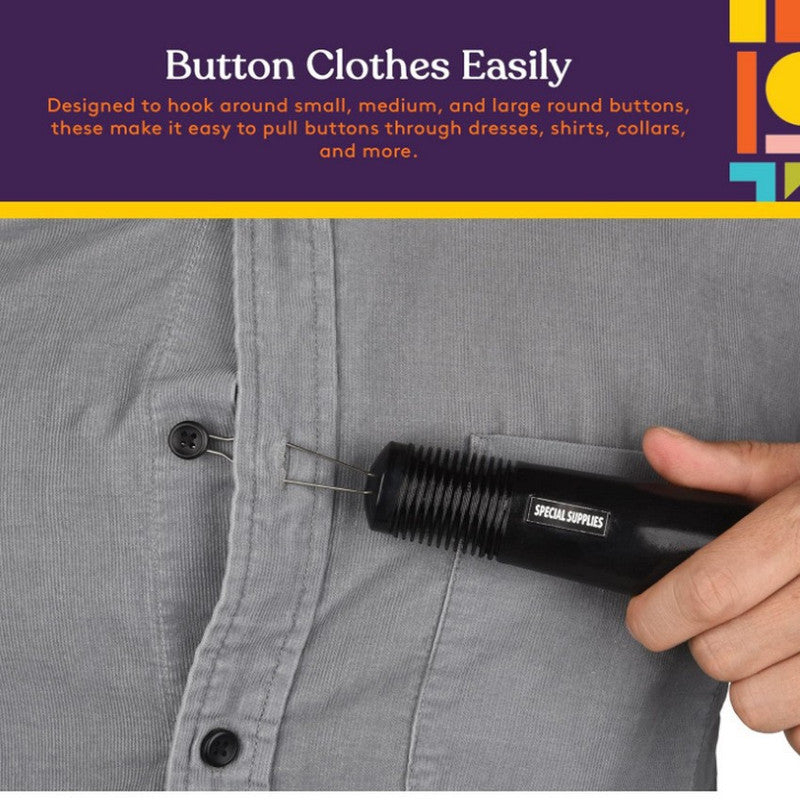 2-Pack Grey Dressing Aid - Button & Zipper Assistant for Elderly