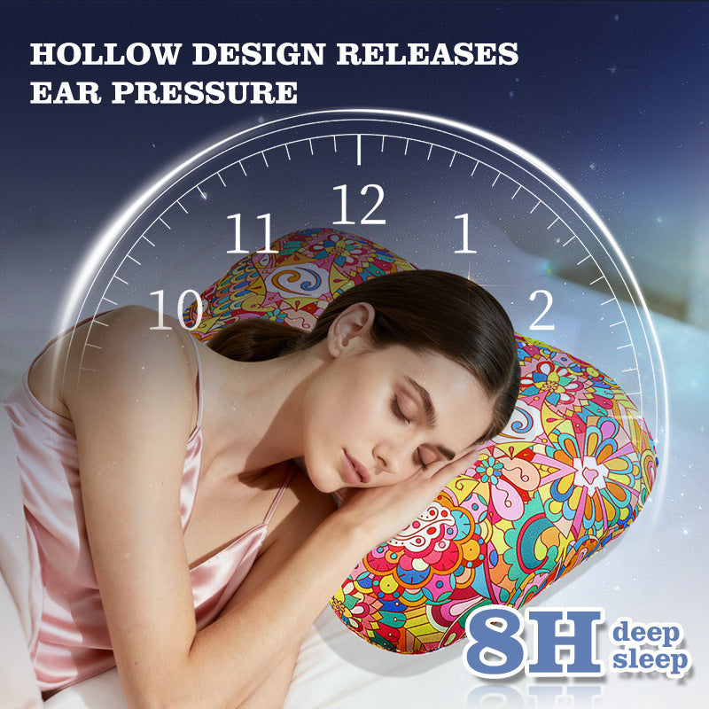Rainbow Flower Hollow Ear Support Pillow - Adjustable Side Sleep Neck Cushion