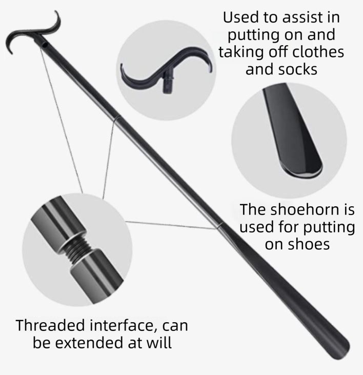 Independent Living Mobility Kit - Sock Aid & White 3-in-1 Dressing Hook