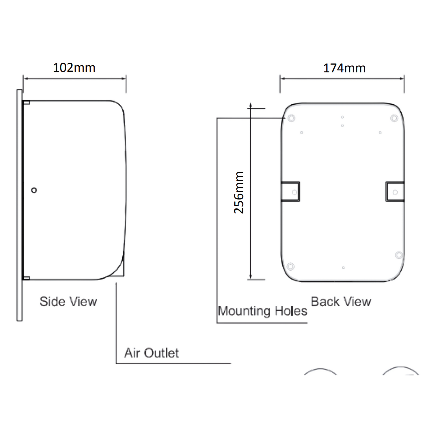 Compact Hand Dryer 700W & 1000W Commercial Washroom - ABS White