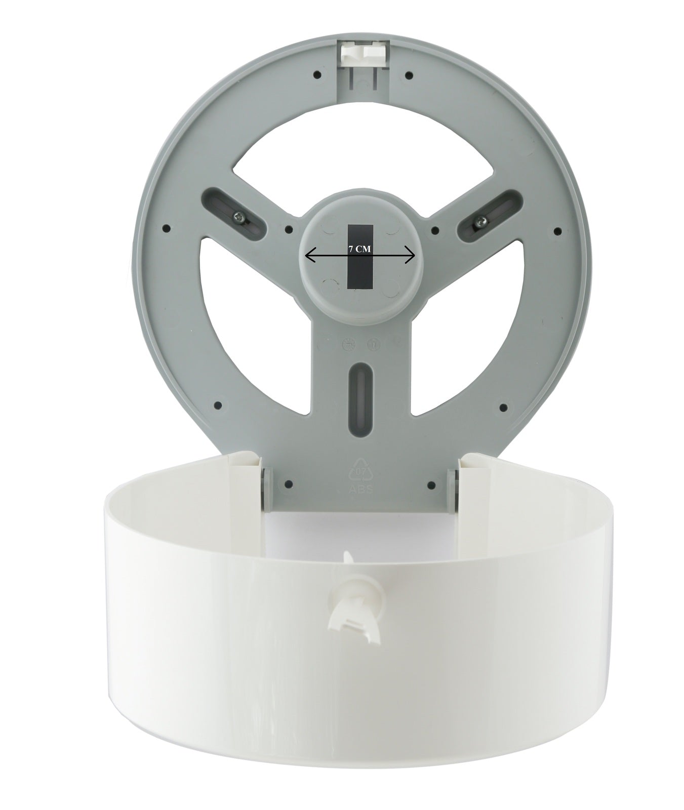 Classic Jumbo Toilet Paper Roll Dispenser Lockable - White