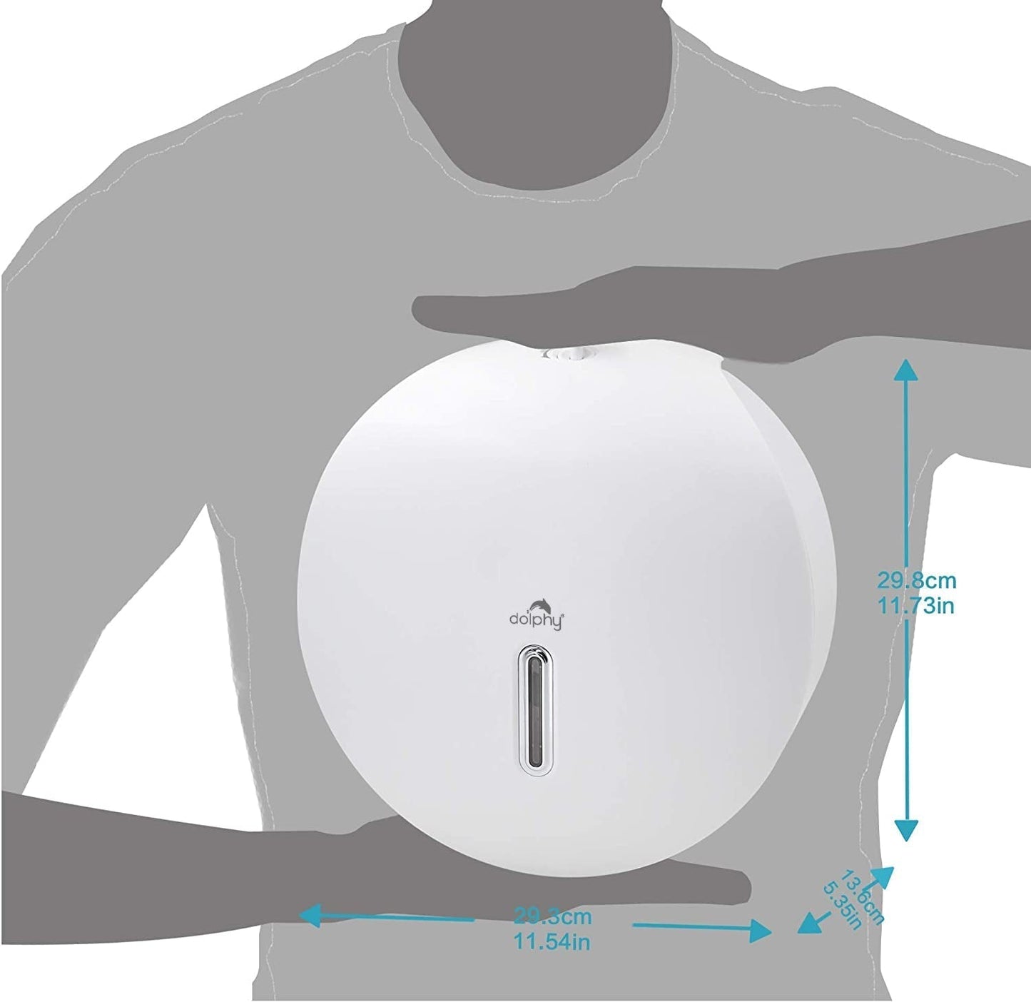 Plaza Jumbo Toilet Roll Dispenser Lockable Commercial - White