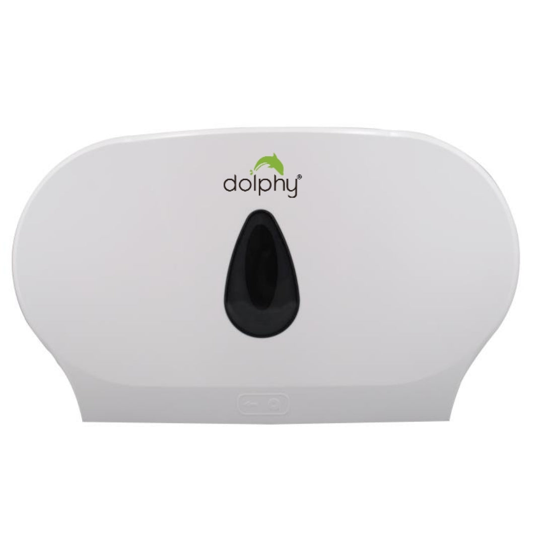 Twin Jumbo Toilet Roll Dispenser Commercial Washroom - White