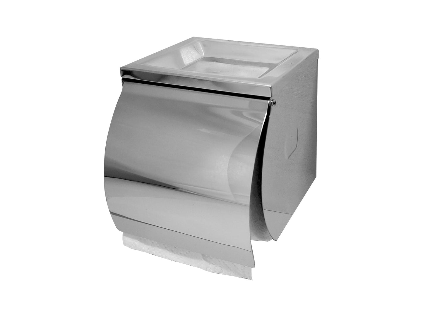Stainless Steel Single Toilet Roll Holder with Shelf