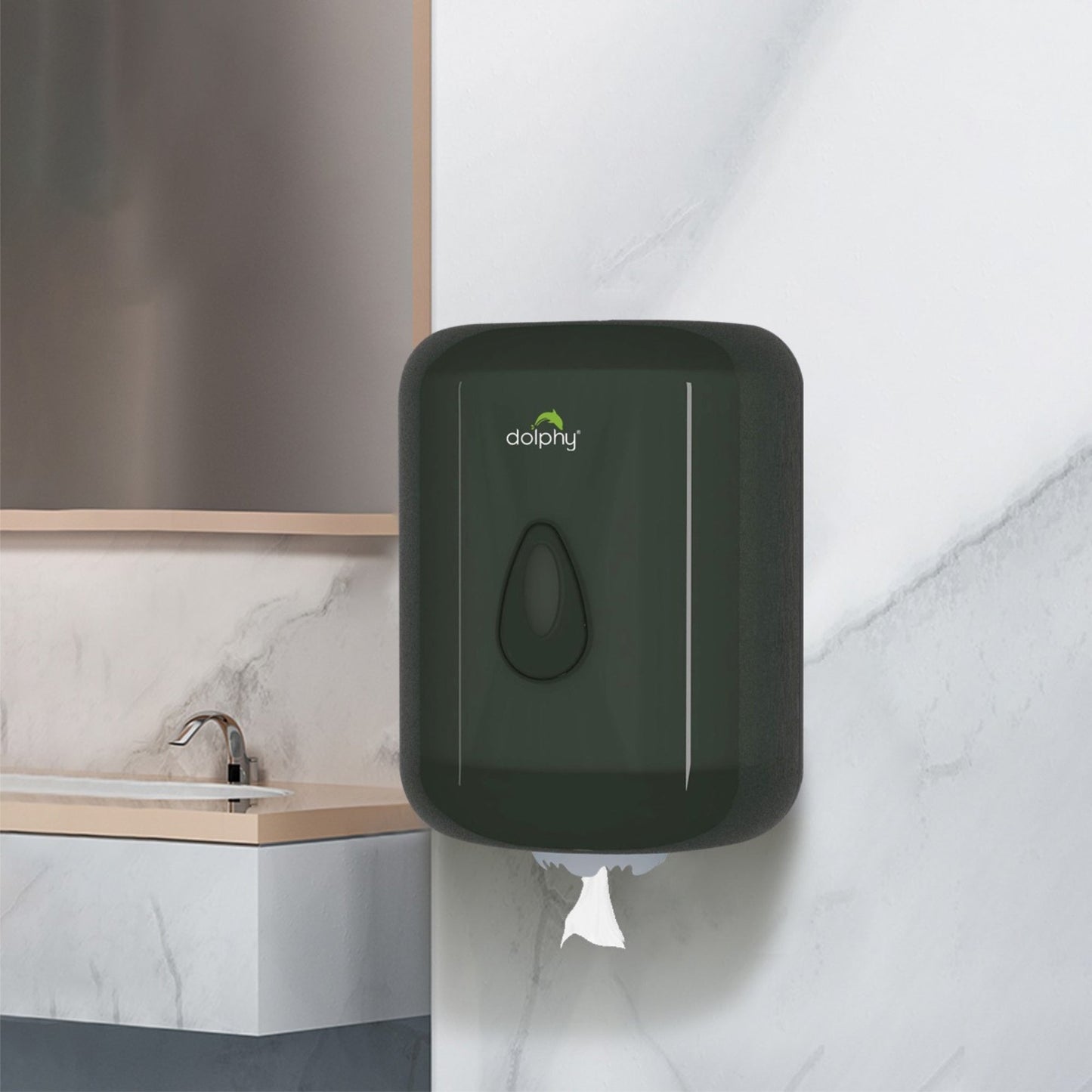 Center-Pull Paper Towel Dispenser Bathroom & Washroom - Black