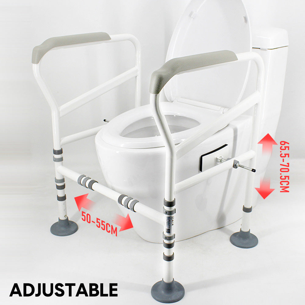 Toilet Frame Support Rail - Height & Width Adjustable for Elderly Max 150kg