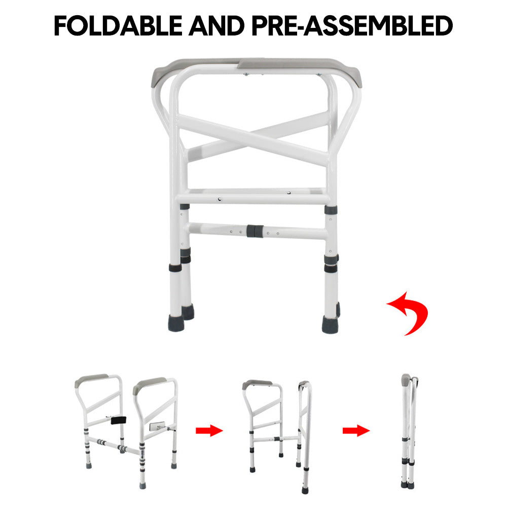 Toilet Frame Support Rail - Height & Width Adjustable for Elderly Max 150kg