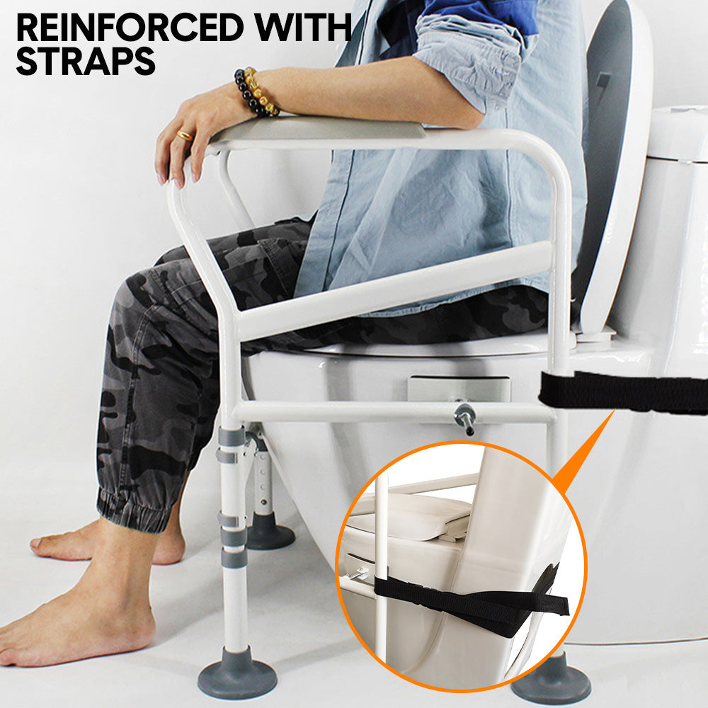 Toilet Frame Support Rail - Height & Width Adjustable for Elderly Max 150kg