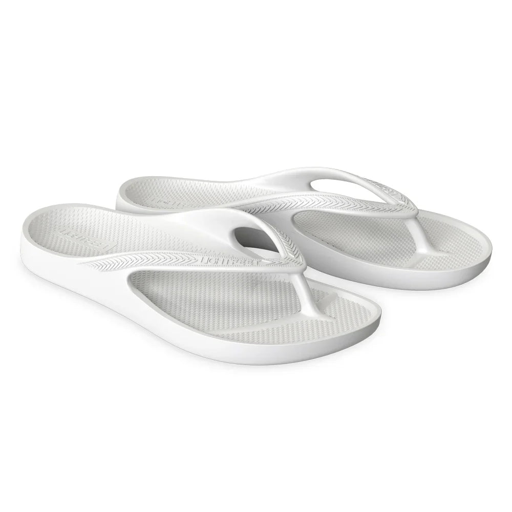 LightFeet Arch Support Flip Flops/Thongs - White