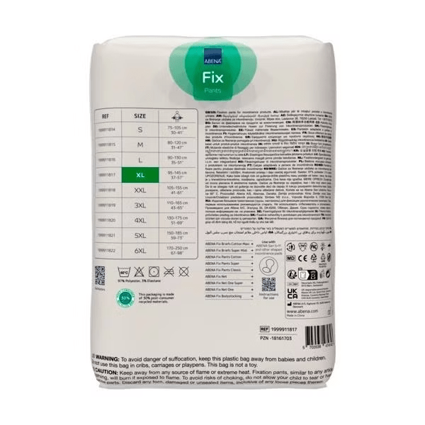 Abena Incontinence Pants Abena Fixation Pants Xl, 95-145cm, Green