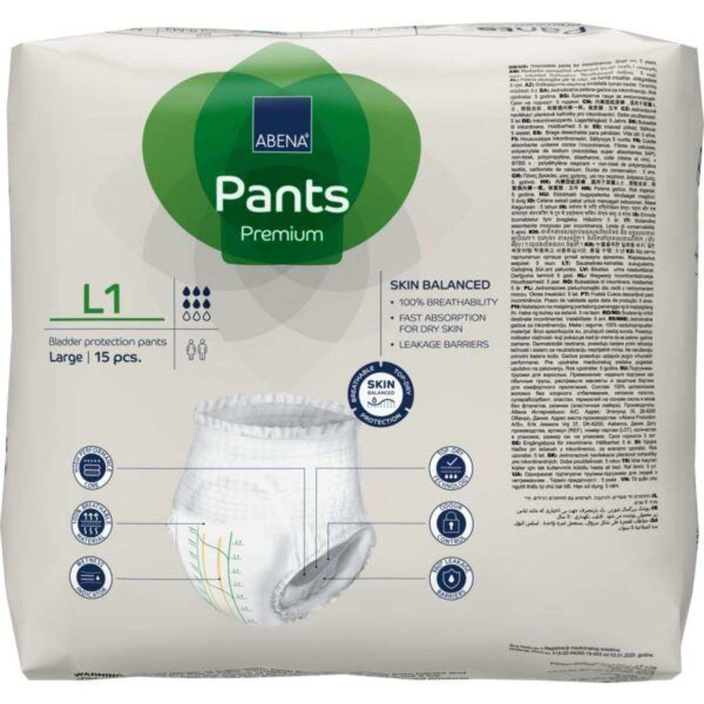 Abena Pants L1 Grn 1400ml 100-140cm