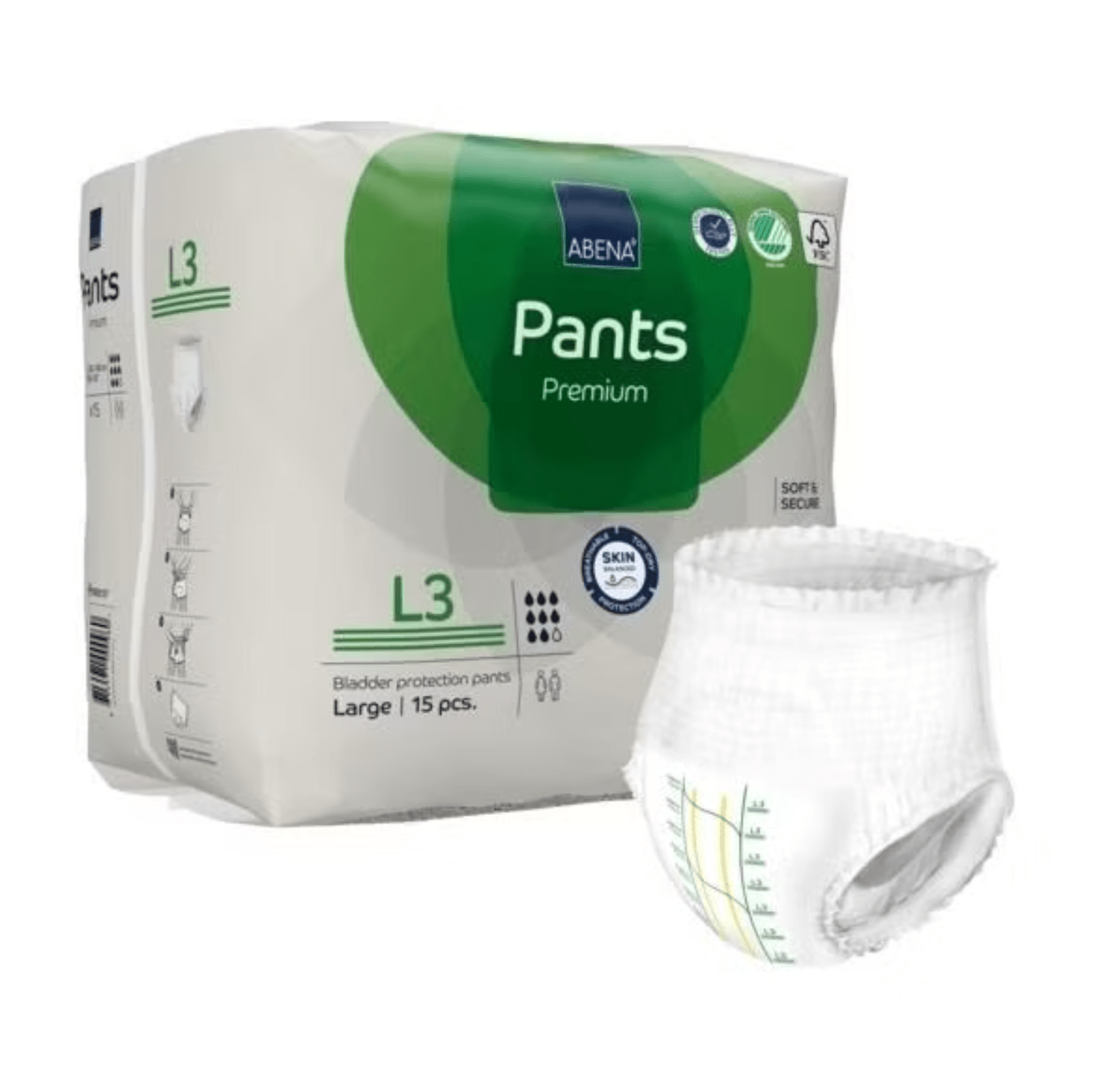 Abena Incontinence Pants Abena Pants L3 Green 2400ml 100-140cm