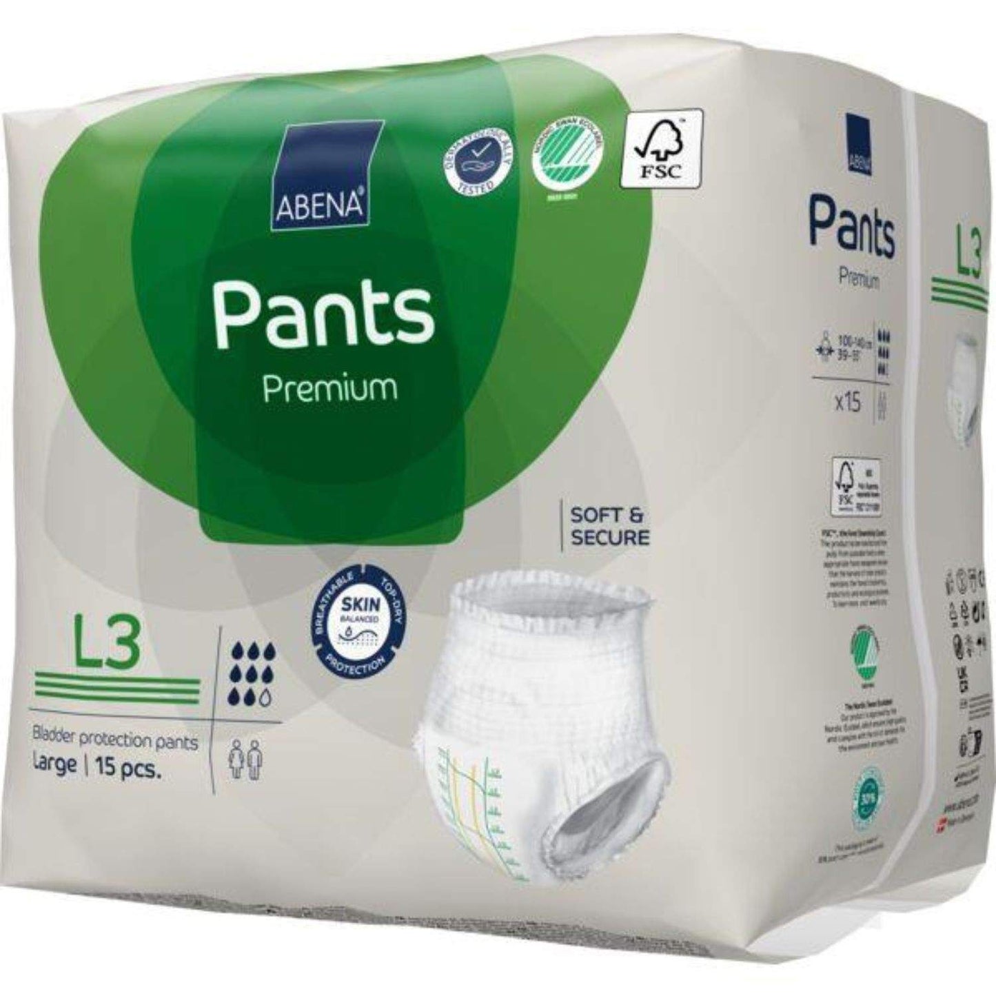 Abena Pants L3 Green 2400mL 100-140cm