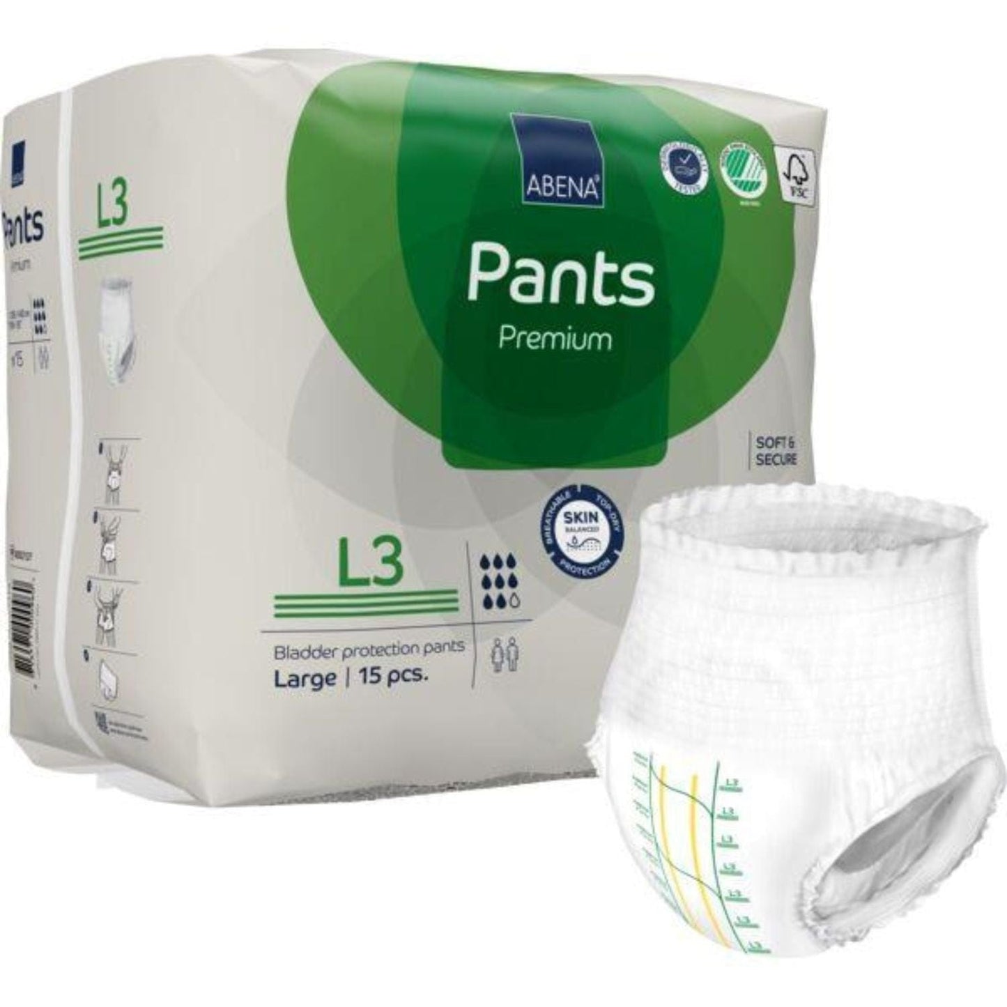 Abena Pants L3 Green 2400mL 100-140cm