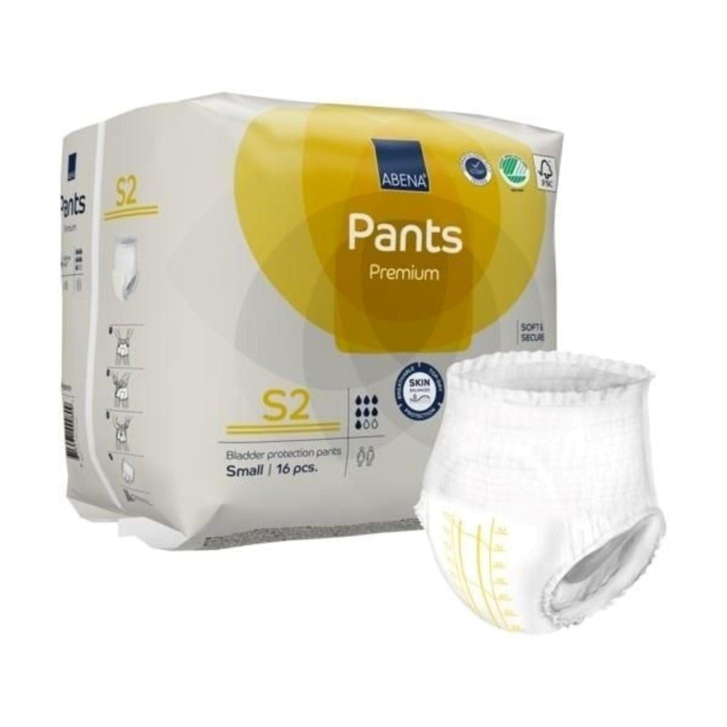 Abena Pants S2 Yel 1900ML 60-90cm