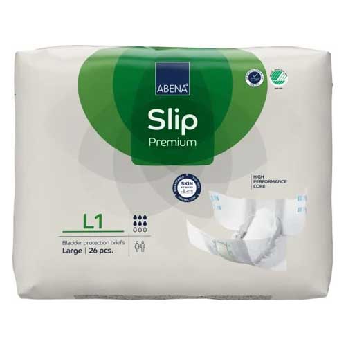Abena Incontinence Briefs ABENA Slip Premium Briefs L1 Green 2500ml 100-150cm