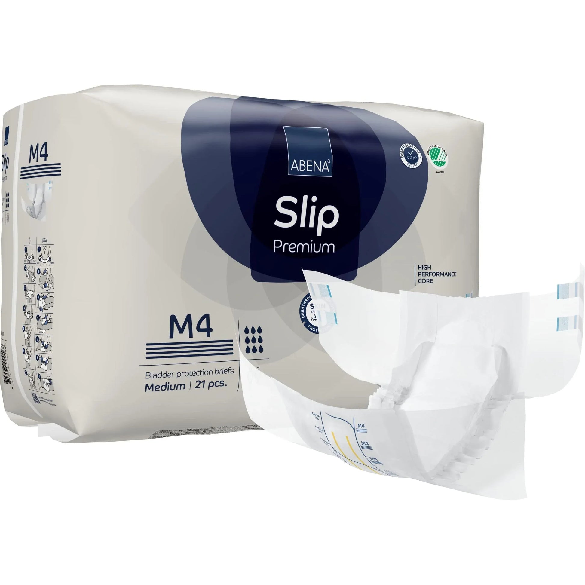 Abena Incontinence Briefs ABENA Slip Premium Briefs M4 3600ML 70-110 cm