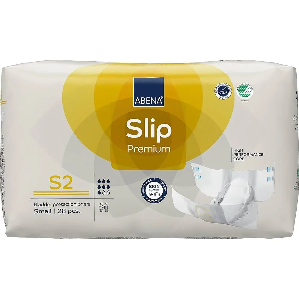 Abena Incontinence Briefs ABENA Slip Premium Briefs S2 Yellow 1800ml 60-85cm