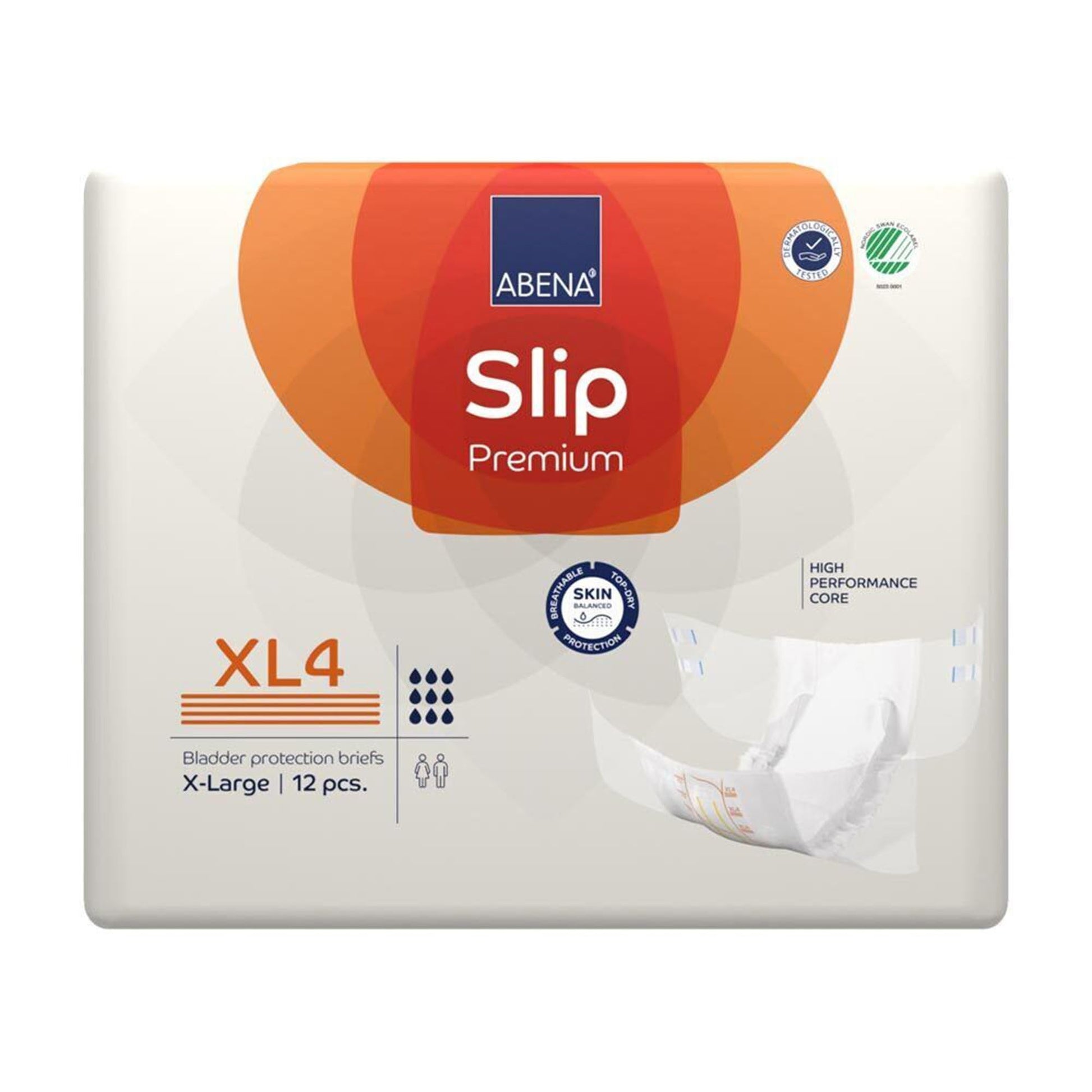 Abena Incontinence Briefs ABENA Slip Premium Briefs XL4 Orange 4000ml 110-170cm