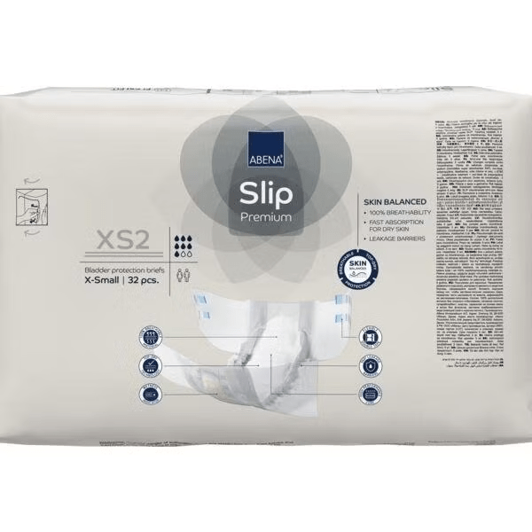 Abena Incontinence Briefs ABENA Slip Premium Briefs XS2 Grey 1400ML 50-60cm