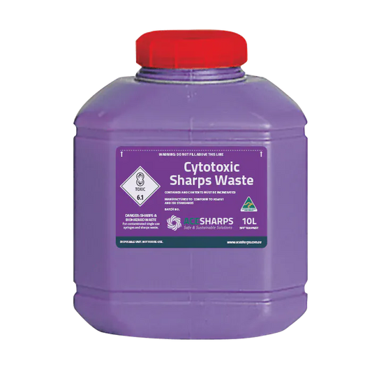 Ace Sharps Waste Container Purple Cytotoxic Screw Top 10.0 Litre