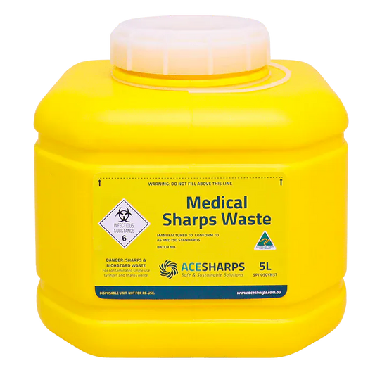 Ace Sharps Yellow Non Spill Screw Top 5 Litre