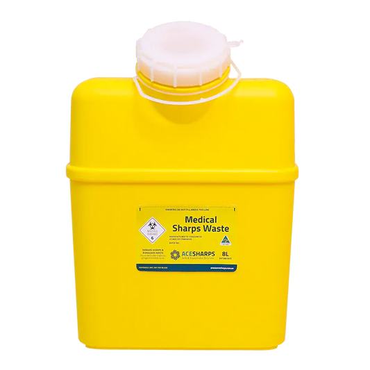 Ace Sharps Yellow Non Spill Screw Top 8 Litre