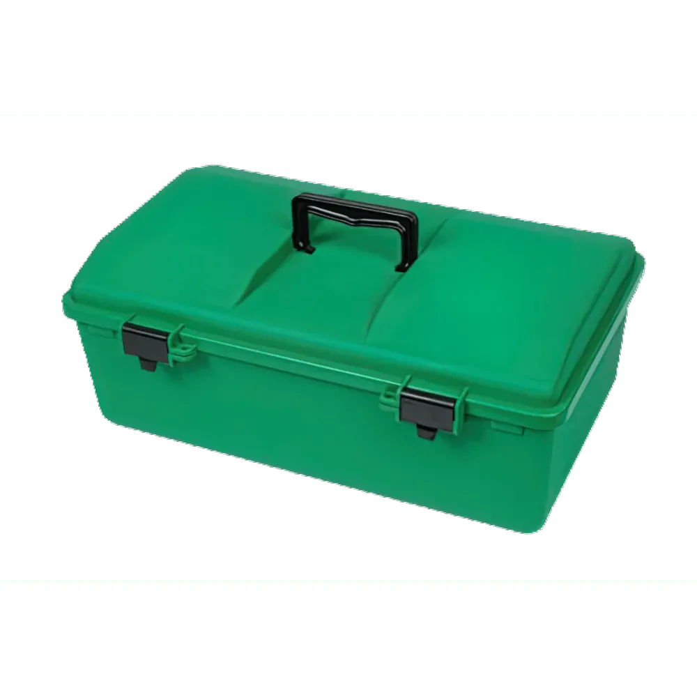 Aero Healthcare Metal Cases Cabinets AEROCASE Green Plastic Tacklebox with 1 Liftout Tray 30 x 46.5 x 18cm