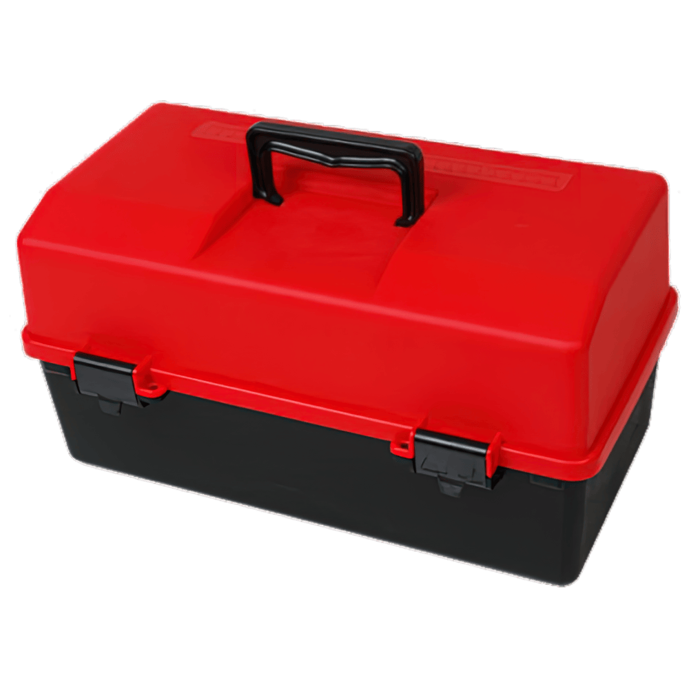 AEROCASE Red and Black Plastic Tacklebox 2 Tray Cantilever 16 x 33 x 19cm
