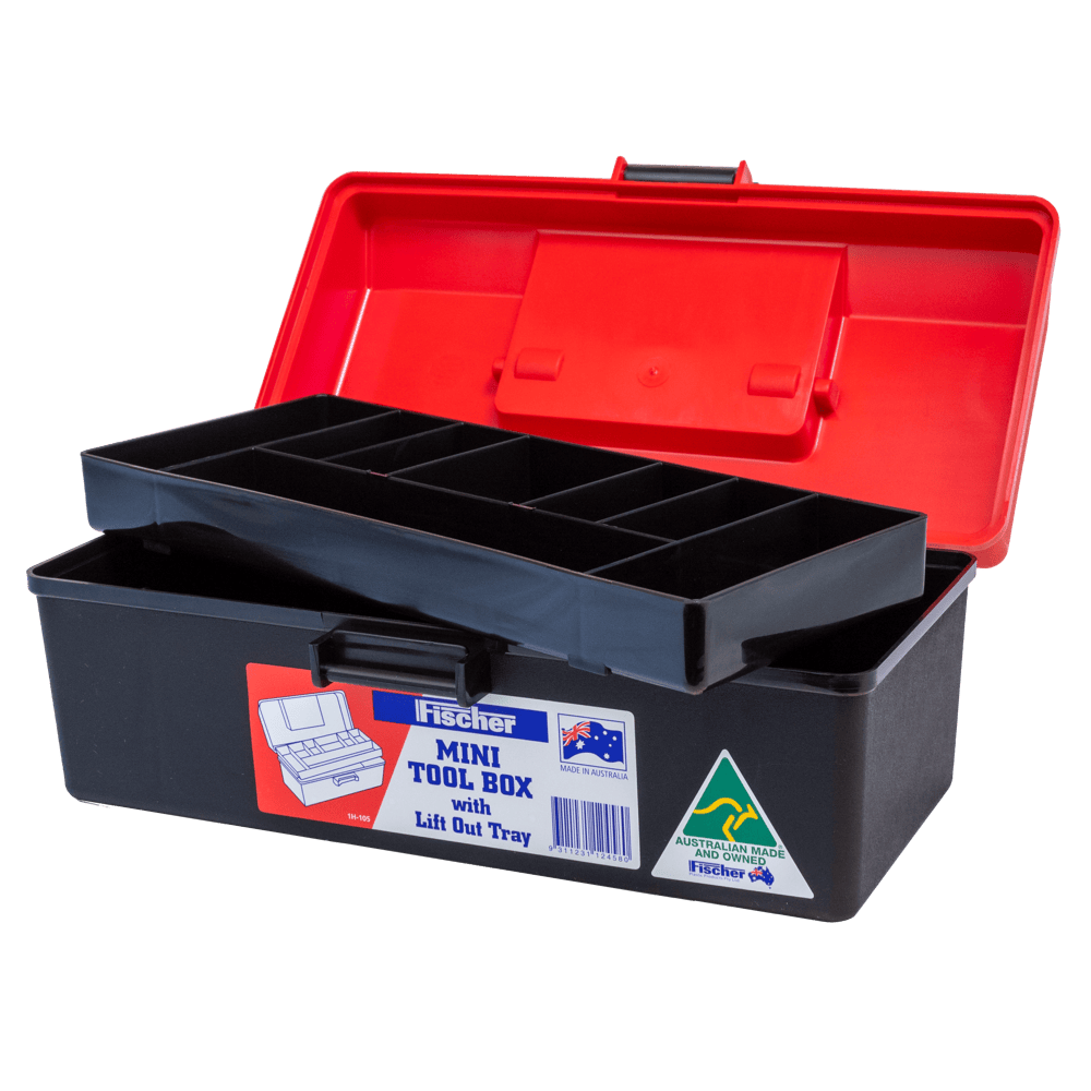 AEROCASE Red and Black Plastic Tacklebox with Liftout Tray 15 x 29 x 11.5cm